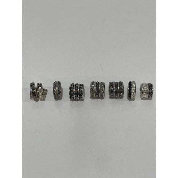 Chelsea Taylor Swarovski Crystal Sterling Silver Core Beads Set of 7 RETIRED - Picture 1 of 8